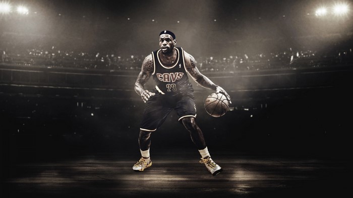 LeBron James dribbling a basketball