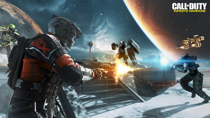 Call of Duty Infinite Warfare soldiers in space combat