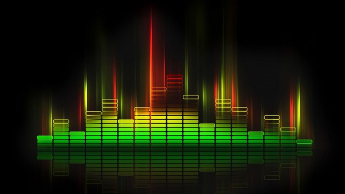 Sound waves equalizer with neon lights