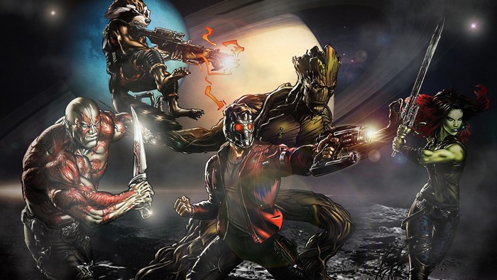 Guardians of the Galaxy characters in space