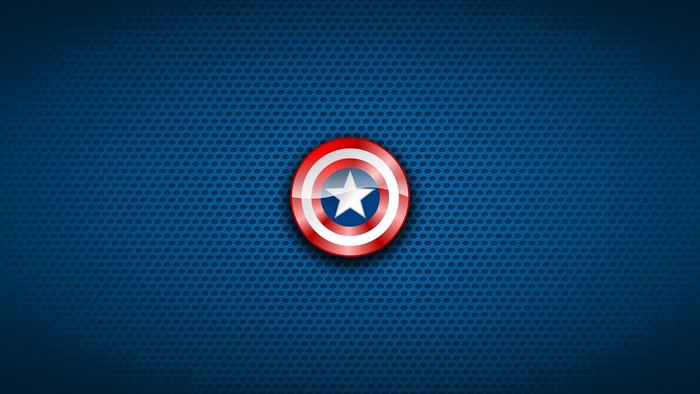 Captain America Logo on Blue Perforated Background