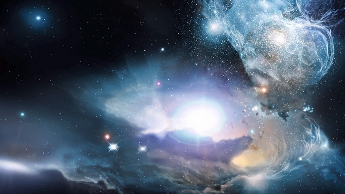 Colorful Galaxy with Stars and Nebulae