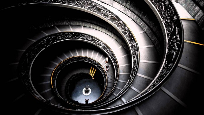 Spiral Staircase with Ornate Railings