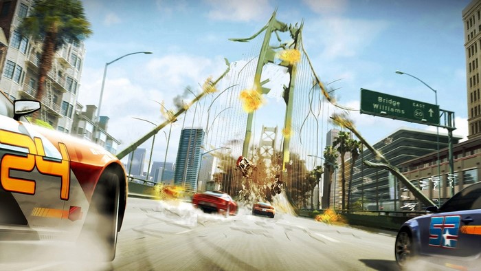 Burnout Paradise Race with Exploding Bridge