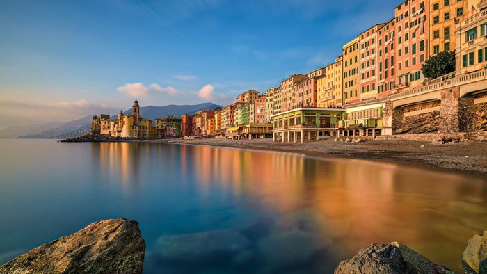Camogli, Italy colorful buildings on the coast