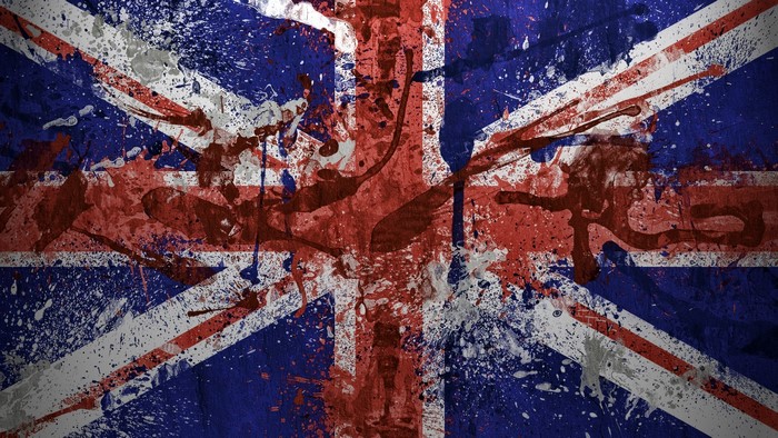 Grunge Union Jack Flag Splattered with Paint