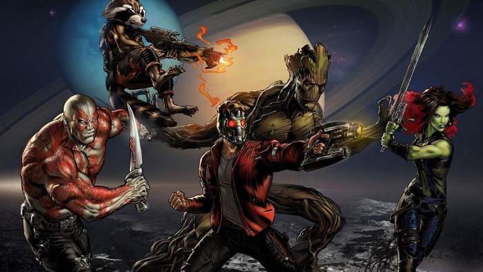 Guardians of the Galaxy characters in space
