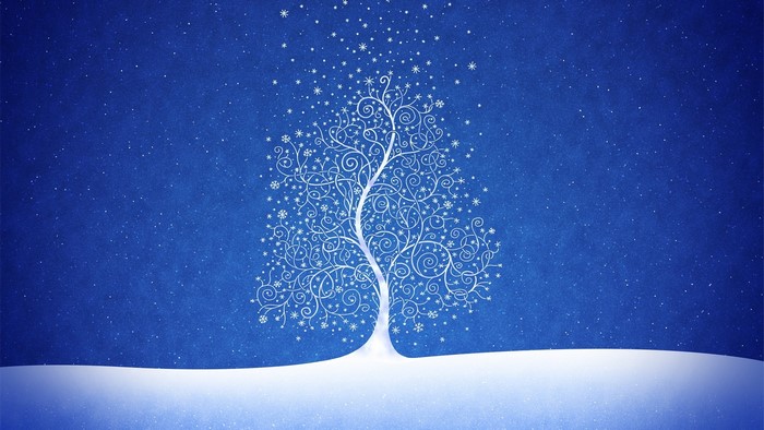 Abstract Christmas Tree in Snow