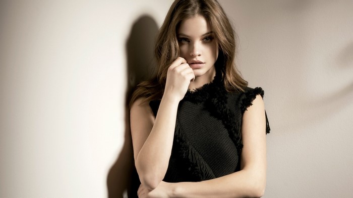Barbara Palvin in black dress