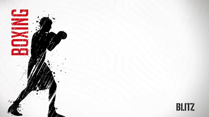 Boxing Silhouette with "BOXING" Text and "BLITZ" Logo