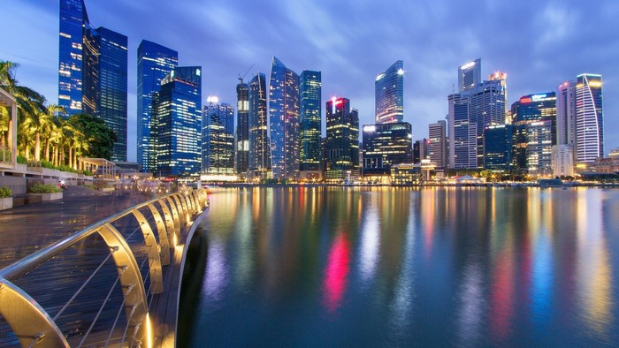 Singapore City Skyline at Night
