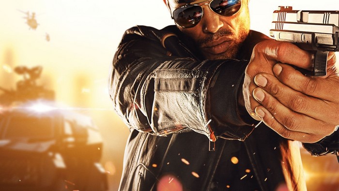 Man holding a pistol in Battlefield Hardline