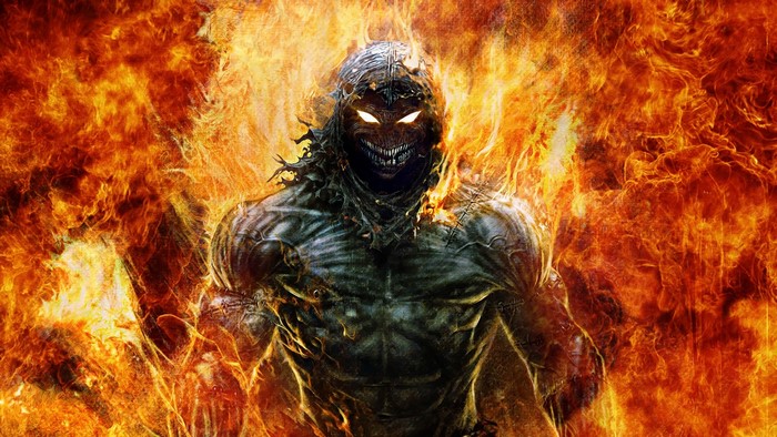 Monster engulfed in flames