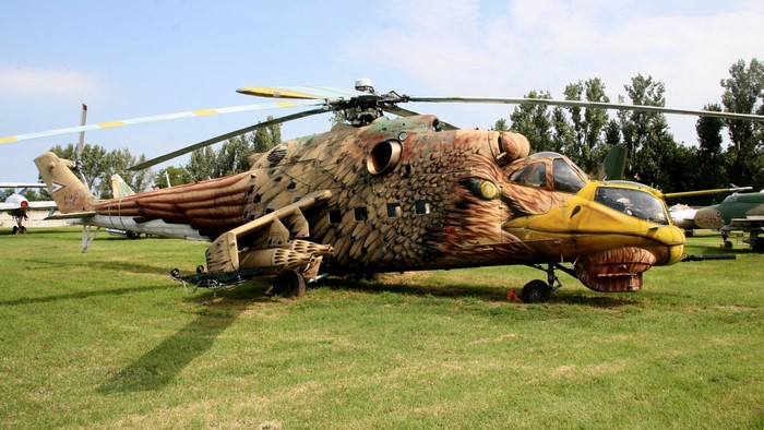 Mil Mi-24 Hind helicopter painted as an eagle