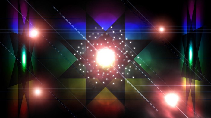 Abstract Geometric Starburst with Lens Flares