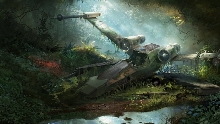 Abandoned X-Wing in a Forest