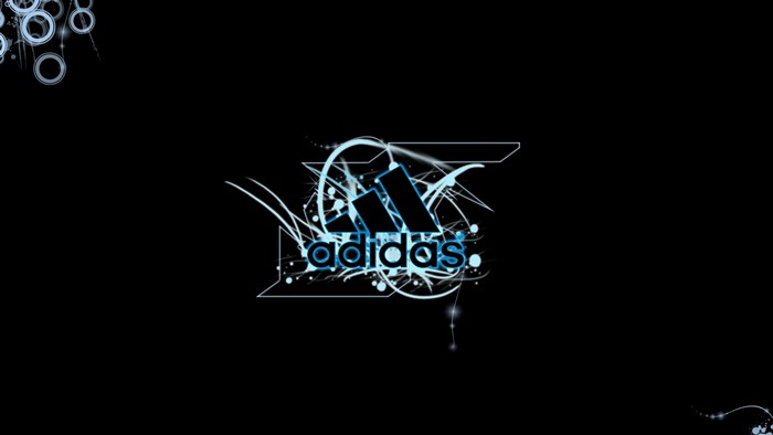Abstract Adidas Logo with Blue Swirls