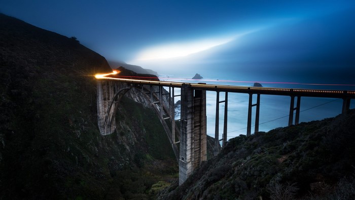 Bixby Bridge on a Foggy Coastline