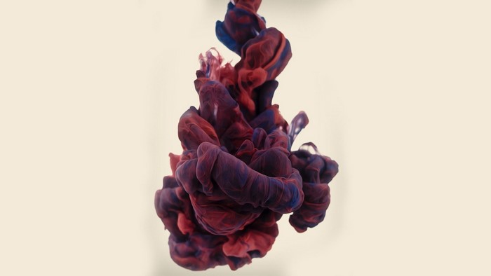 Red and blue ink cloud