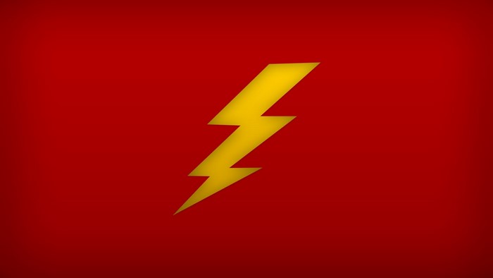 Yellow lightning bolt on red background