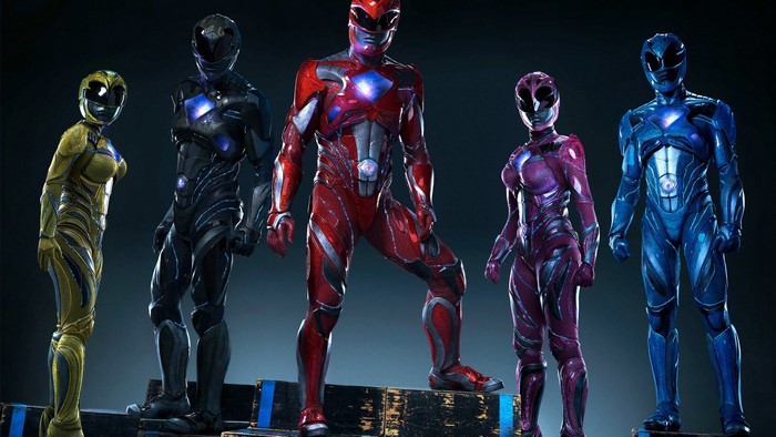 Mighty Morphin Power Rangers in their suits
