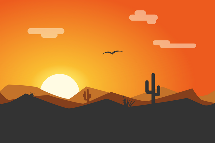 Minimal Desert Sunset 4K