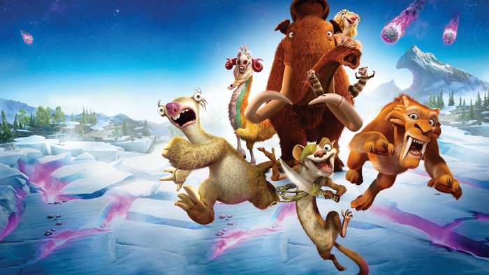 Ice Age Collision Course characters with meteors