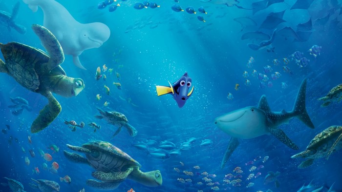 Finding Dory characters underwater