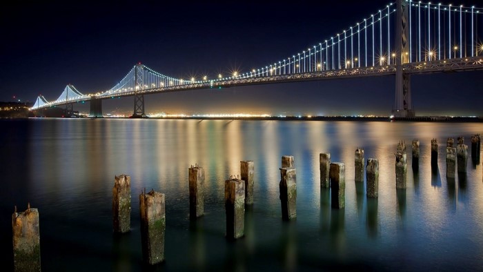 San Francisco Bay Bridge at Night