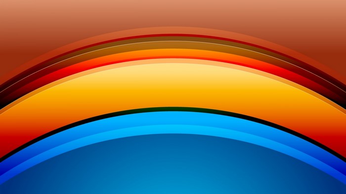Abstract Solar Arch with Colorful Waves