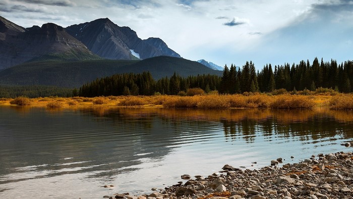 Lake and Mountains in Alberta, Canada