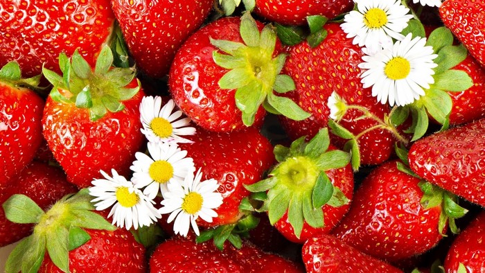 Cute Strawberries and Flowers