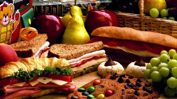 Delicious Foods Picnic Spread