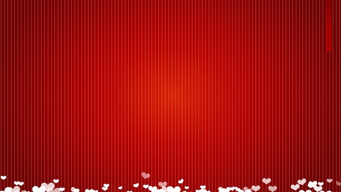 Red background with white hearts and ribbon