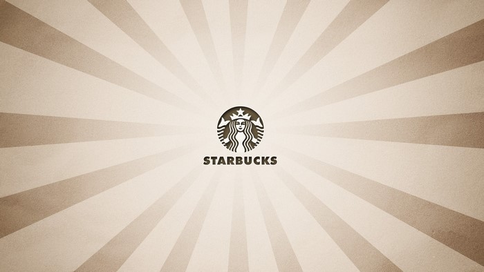 Starbucks Logo on Sunburst Background