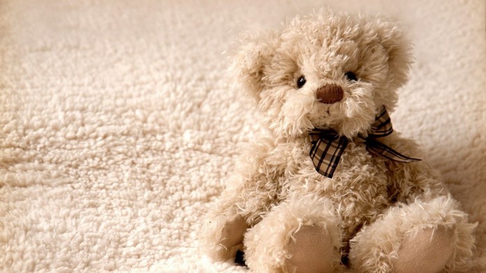 Cute Teddy Bear with Plaid Bow