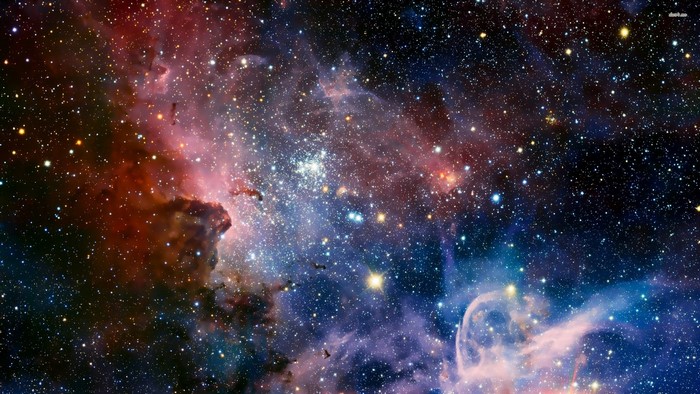 Colorful Nebula and Stars in Deep Space