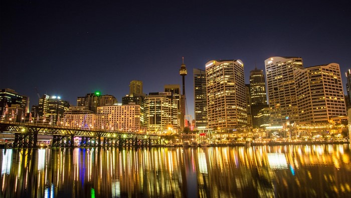 Darling Harbour Sydney Skyline at Night