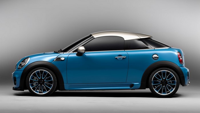 Blue Mini Coupe with Silver Roof