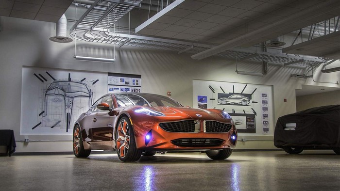 Fisker Electric Car in Showroom
