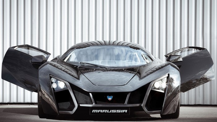 Marussia B2 supercar with doors open