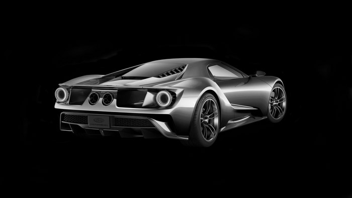 Black and White Ford GT