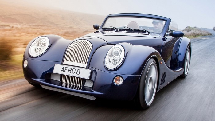 Morgan Aero 8 driving on a road