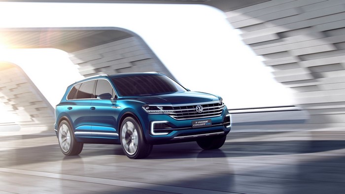 Volkswagen T Prime Concept GTE driving on a road