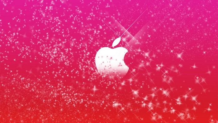 Apple Logo Glitter Pink Gradient