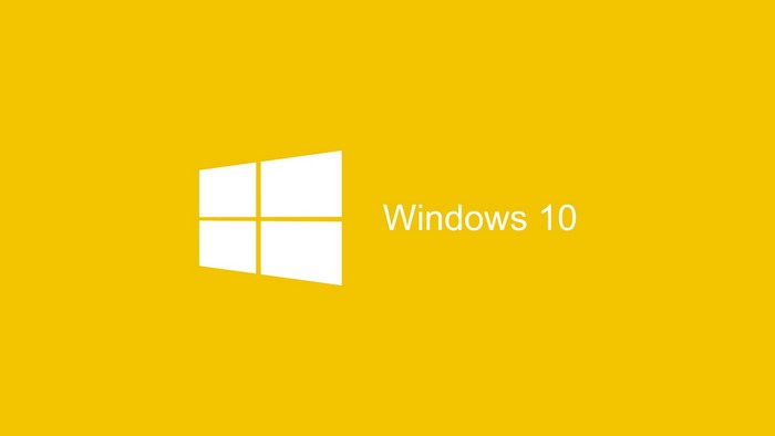 Windows 10 Logo on Yellow Background