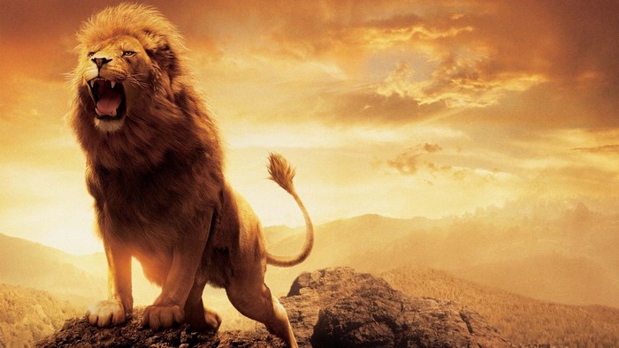 Lion from Chronicles of Narnia Standing Proud