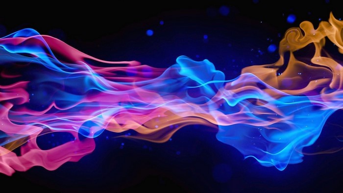 Blue and Pink Fire Flames with Orange Accents