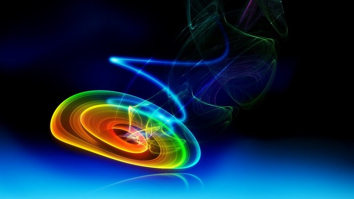 Rainbow Smoke Swirls and Blue Light
