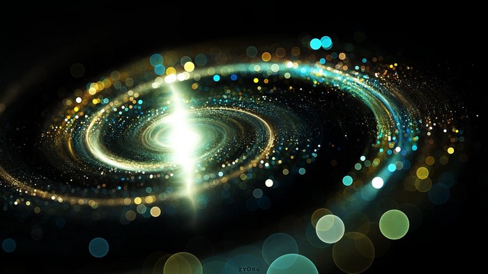 Abstract Galaxy with Swirling Lights